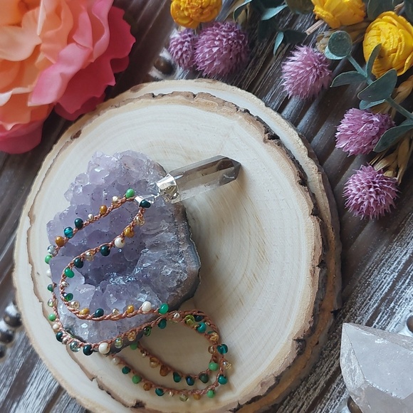 Smoky Quartz Crystal Necklace, Forest, Artisan Jewelry by Rust Belt Raised - Picture 5 of 16